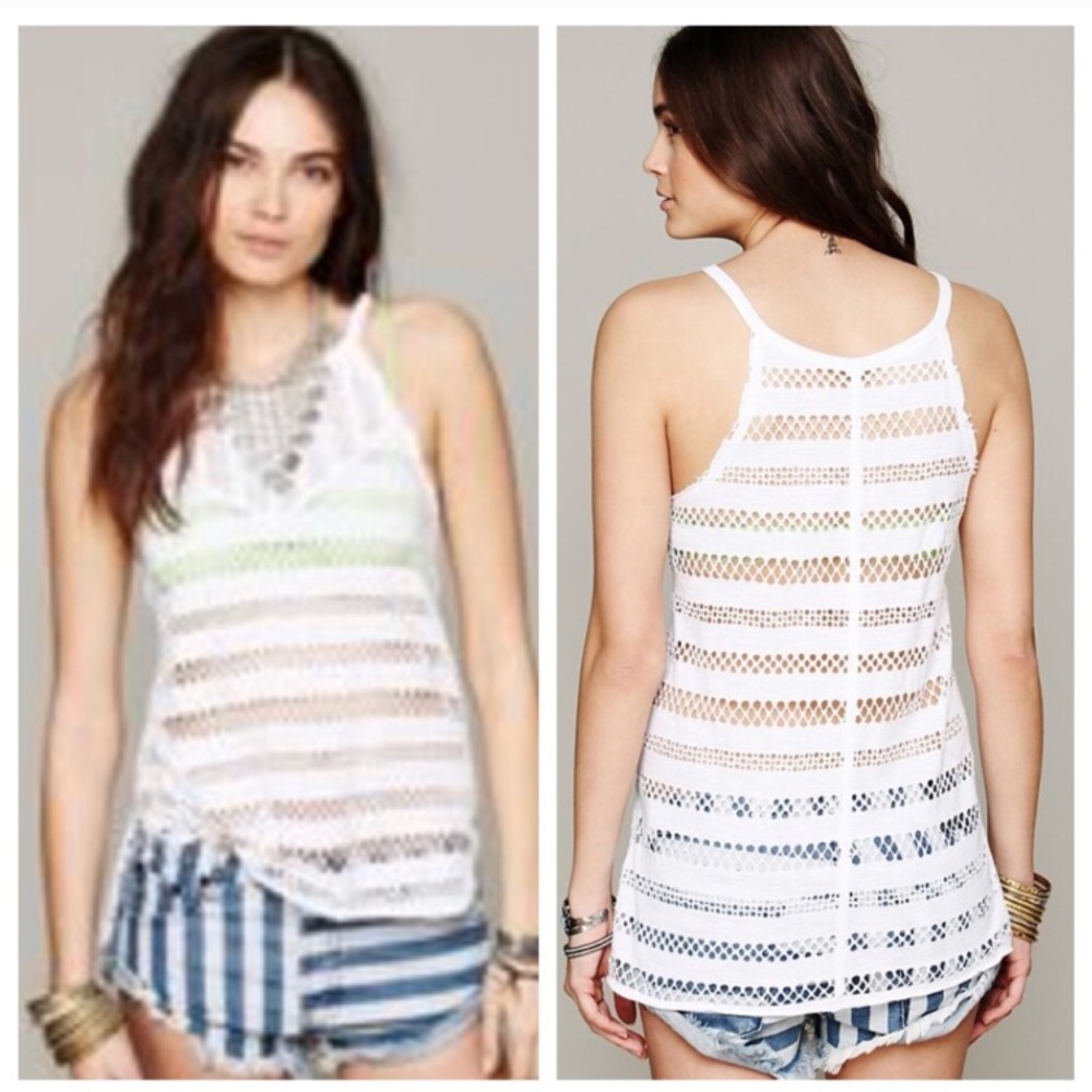 Free People Distressed Festival Vest Tank
